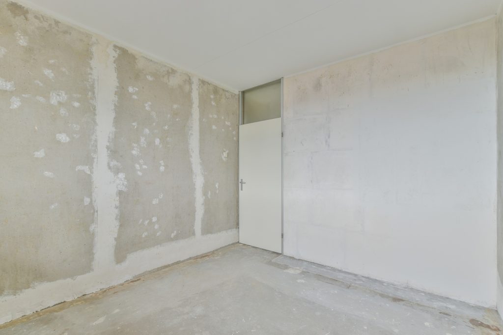 A room with non-plastered walls